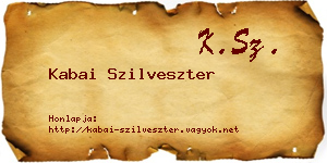 Kabai Szilveszter névjegykártya