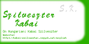 szilveszter kabai business card